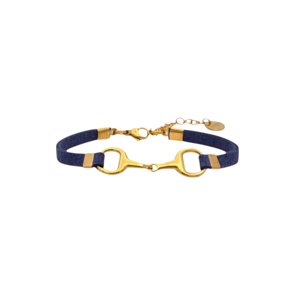 Equestrian Jewelry armband Lilo: bandje in suède-look met een bit in goud of zilver