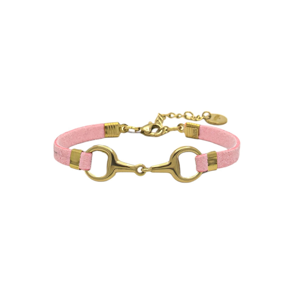 Equestrian Jewelry armband Lilo: bandje in suède-look met een bit in goud of zilver