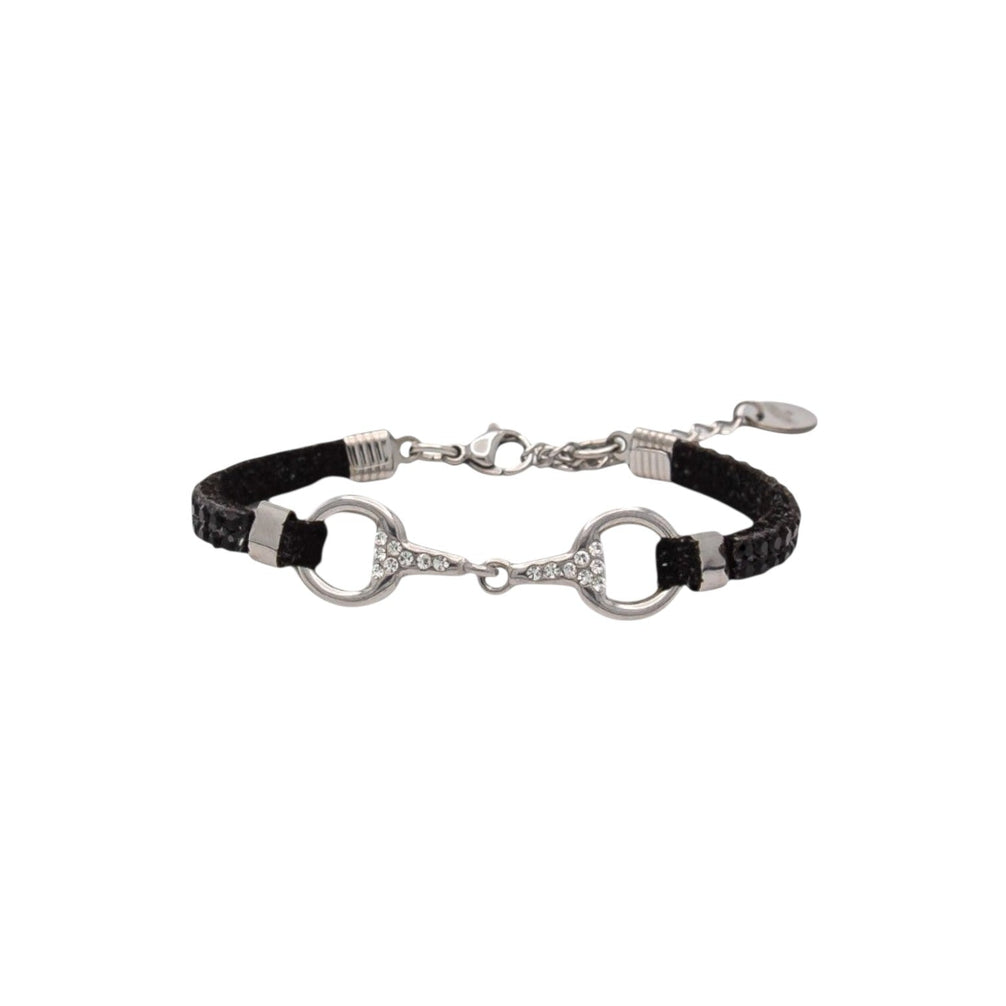 Equestrian Jewelry armband Lilo: bandje in suède-look met een bit in goud of zilver
