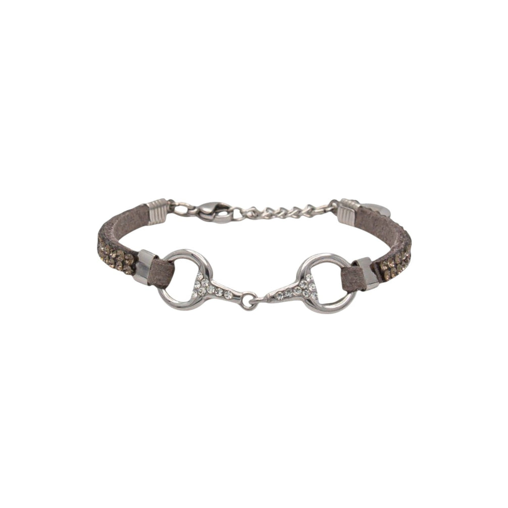 Equestrian Jewelry armband Lilo: bandje in suède-look met een bit in goud of zilver