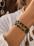 Equestrian Jewelry armband Cavalière Léopard met luipaardmotief, opschrift CAVALIÈRE en pompons