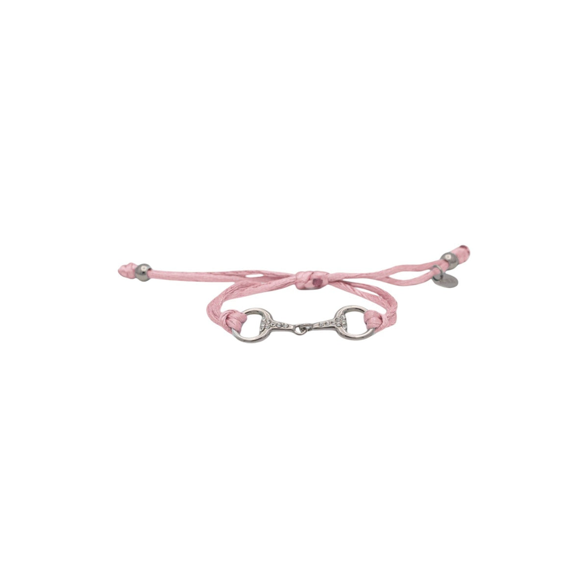 Equestrian Jewelry armband Sam: satijnen koord met een bit bezet met strass-steentjes, in goud of zilver