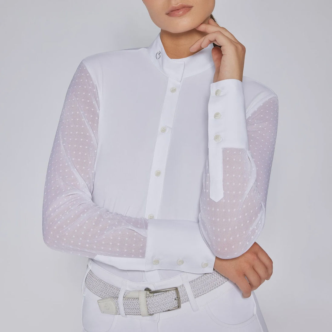 Cavalleria Toscana Competition Shirt Long Sleeves Polka Dot