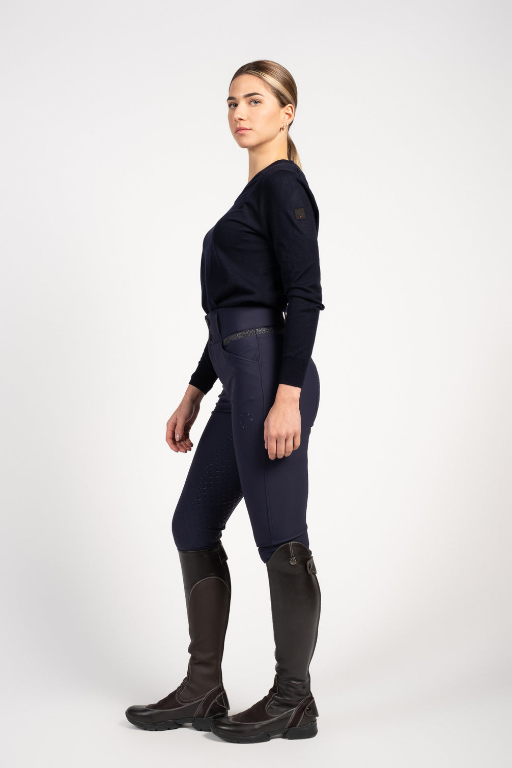 Pantalon d'équitation Vestrum Lab Cygnus Full Grip taille haute Femme