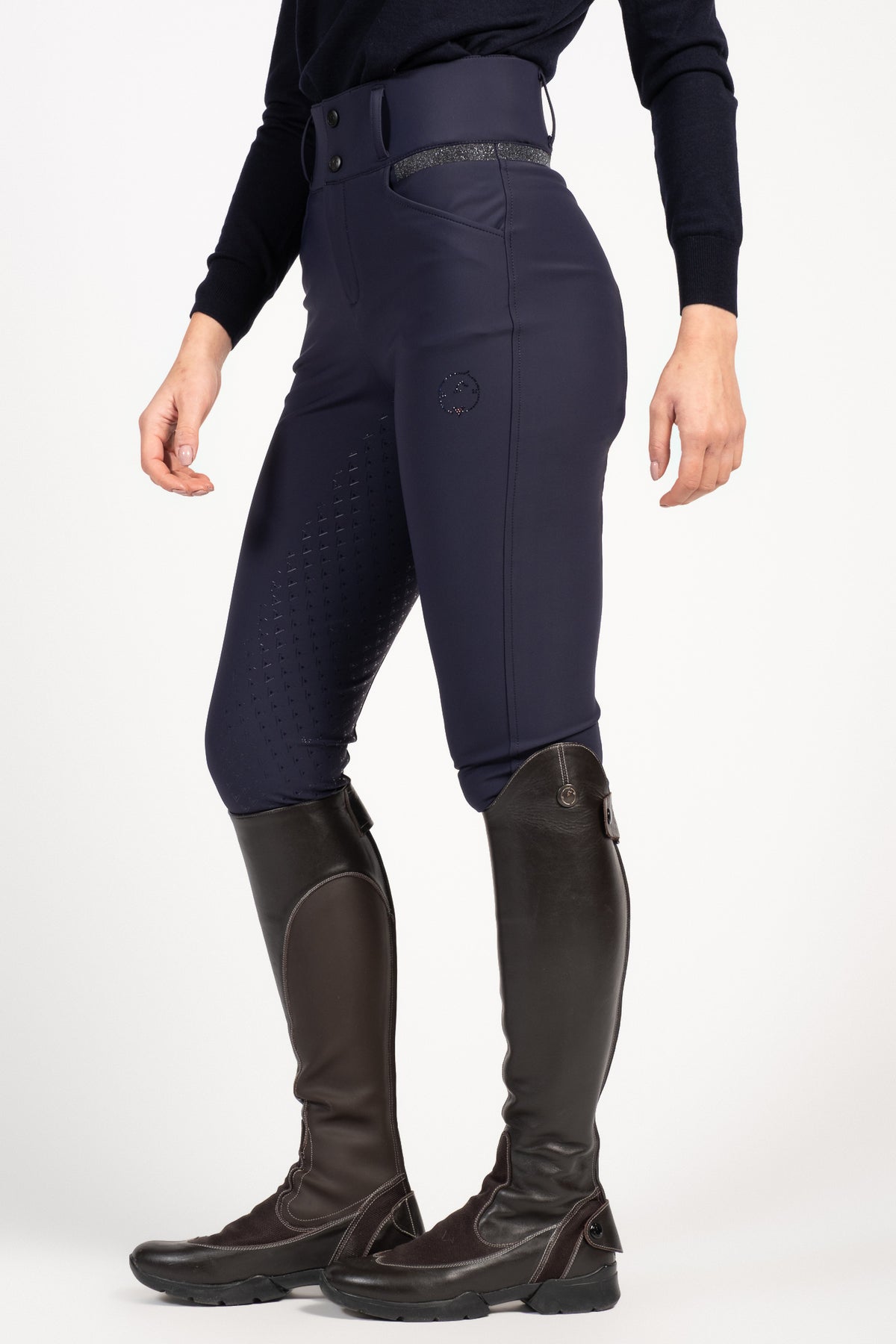 Pantalon d'équitation Vestrum Lab Cygnus Full Grip taille haute Femme