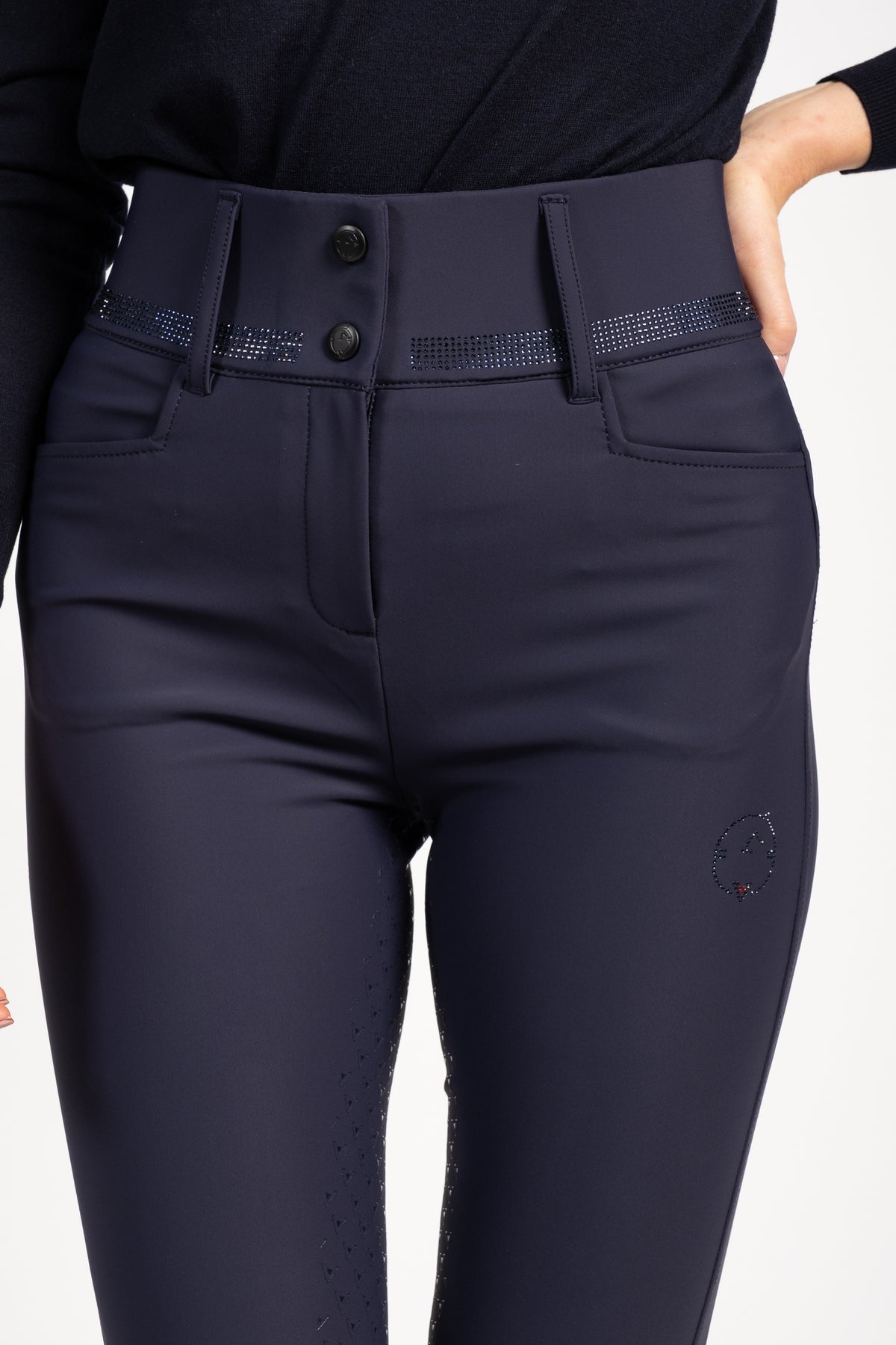 Pantalon d'équitation Vestrum Lab Libra Studs Full Grip taille haute Femme