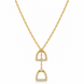 Equestrian Jewelry Y-ketting Cliff met twee stijgbeugels met strass-steentjes, in zilver en goud
