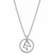 Equestrian Jewelry ketting Kimi met ronde opengewerkte hanger met gestileerd paardenhoofd, in zilver en goud