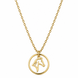 Equestrian Jewelry ketting Kimi met ronde opengewerkte hanger met gestileerd paardenhoofd, in zilver en goud