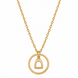 Equestrian Jewelry ketting Samy met stijgbeugelhanger in een fijne cirkel, in zilver en goud