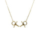 Equestrian Jewelry ketting Cisko met hanger in de vorm van een knebeltrens, in zilver en goud