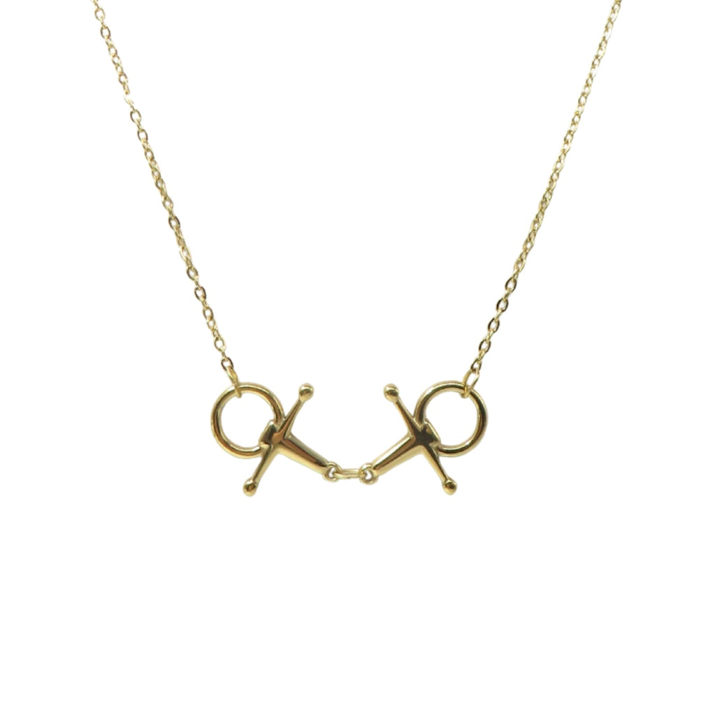 Equestrian Jewelry ketting Cisko met hanger in de vorm van een knebeltrens, in zilver en goud