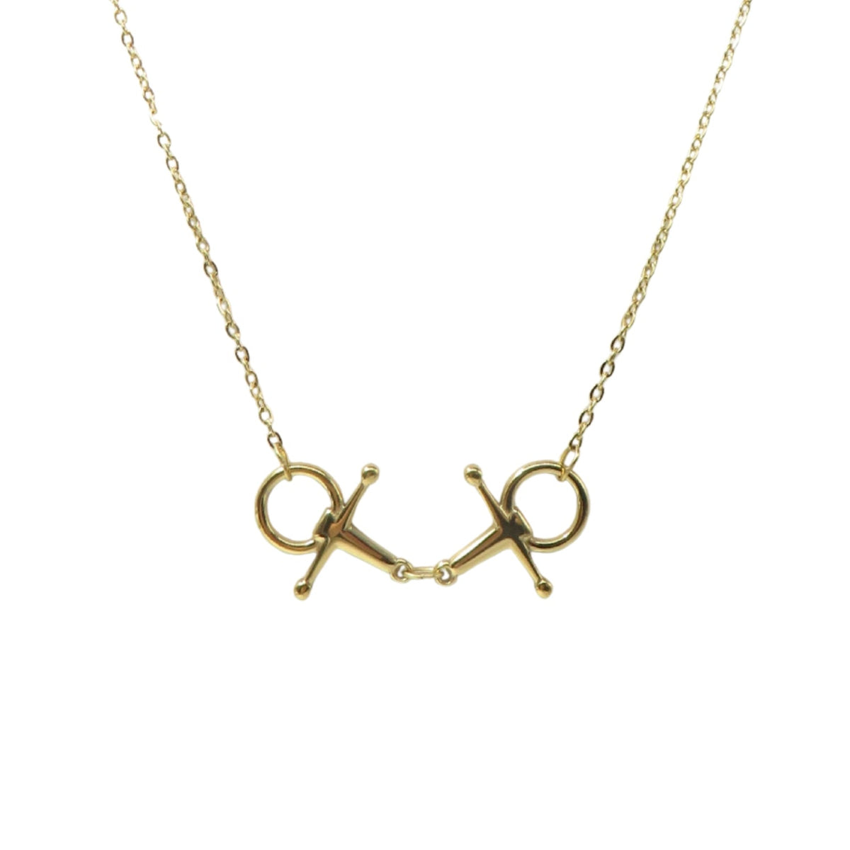 Equestrian Jewelry ketting Cisko met hanger in de vorm van een knebeltrens, in zilver en goud