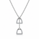 Equestrian Jewelry Y-ketting Cliff met twee stijgbeugels met strass-steentjes, in zilver en goud