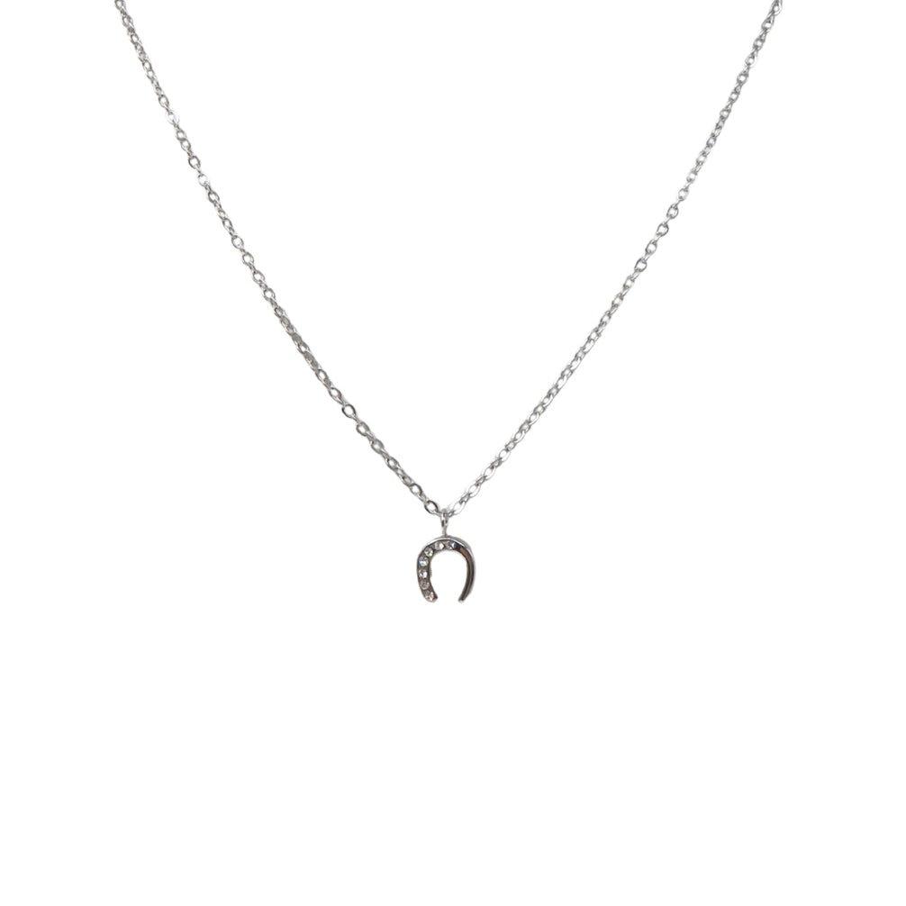 Equestrian Jewelry ketting Lola: fijne ketting met hoefijzerhanger bezet met zirkonia, in goud of zilver