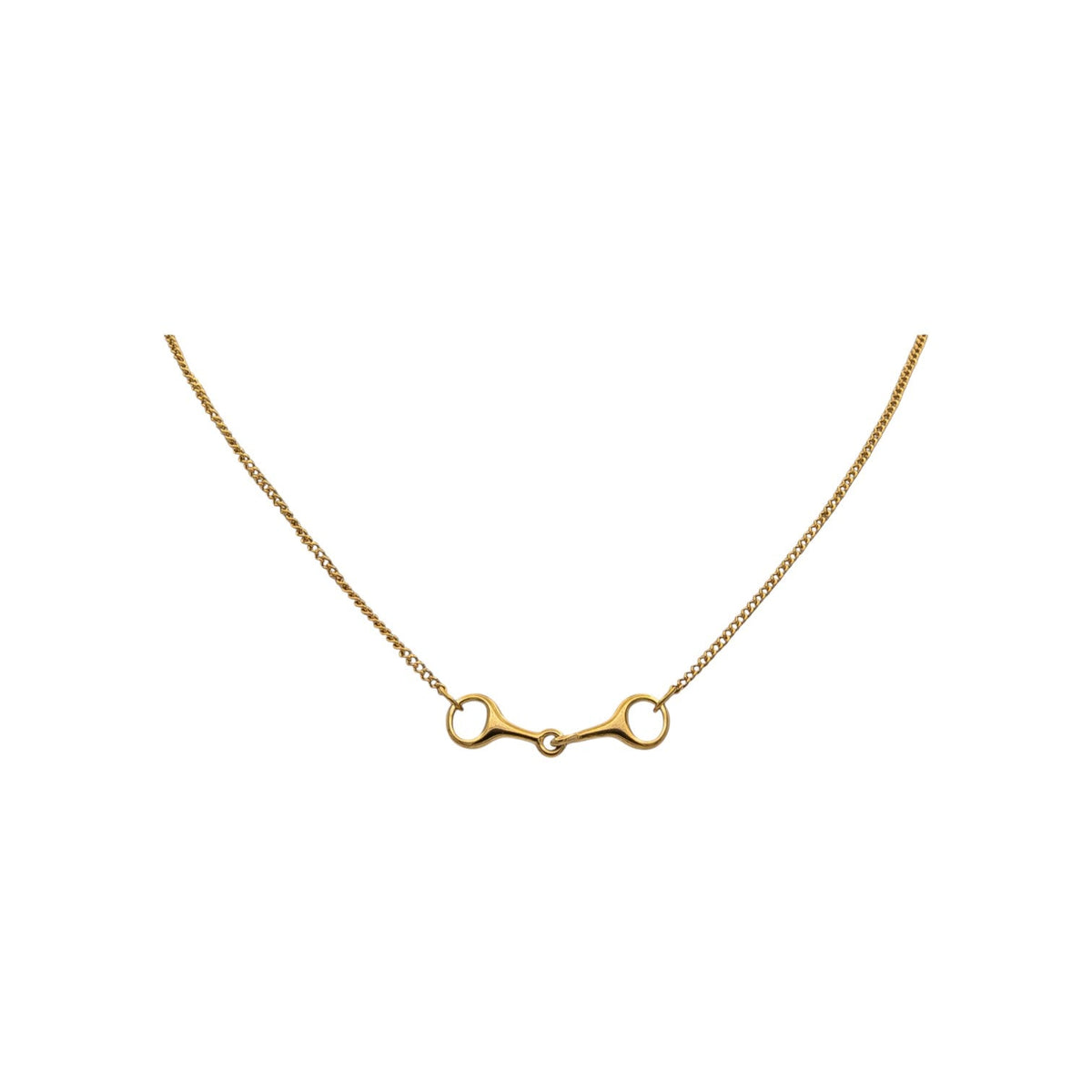 Equestrian Jewelry ketting Utah met bithanger aan een fijne ketting, in zilver en goud
