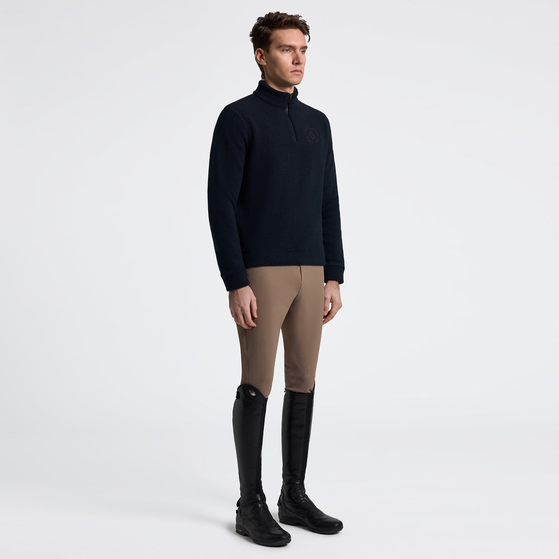 Cavalleria Toscane Heren Fleece Half Zip | Navy