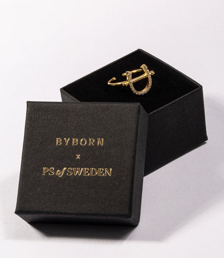 PS of Sweden Pierced Horse Shoe Ring Gold