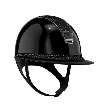 Samshield Glossy Night pearl Chrome Black 300 Swa Gold Blazon Crystal Fabric Black + Name M56