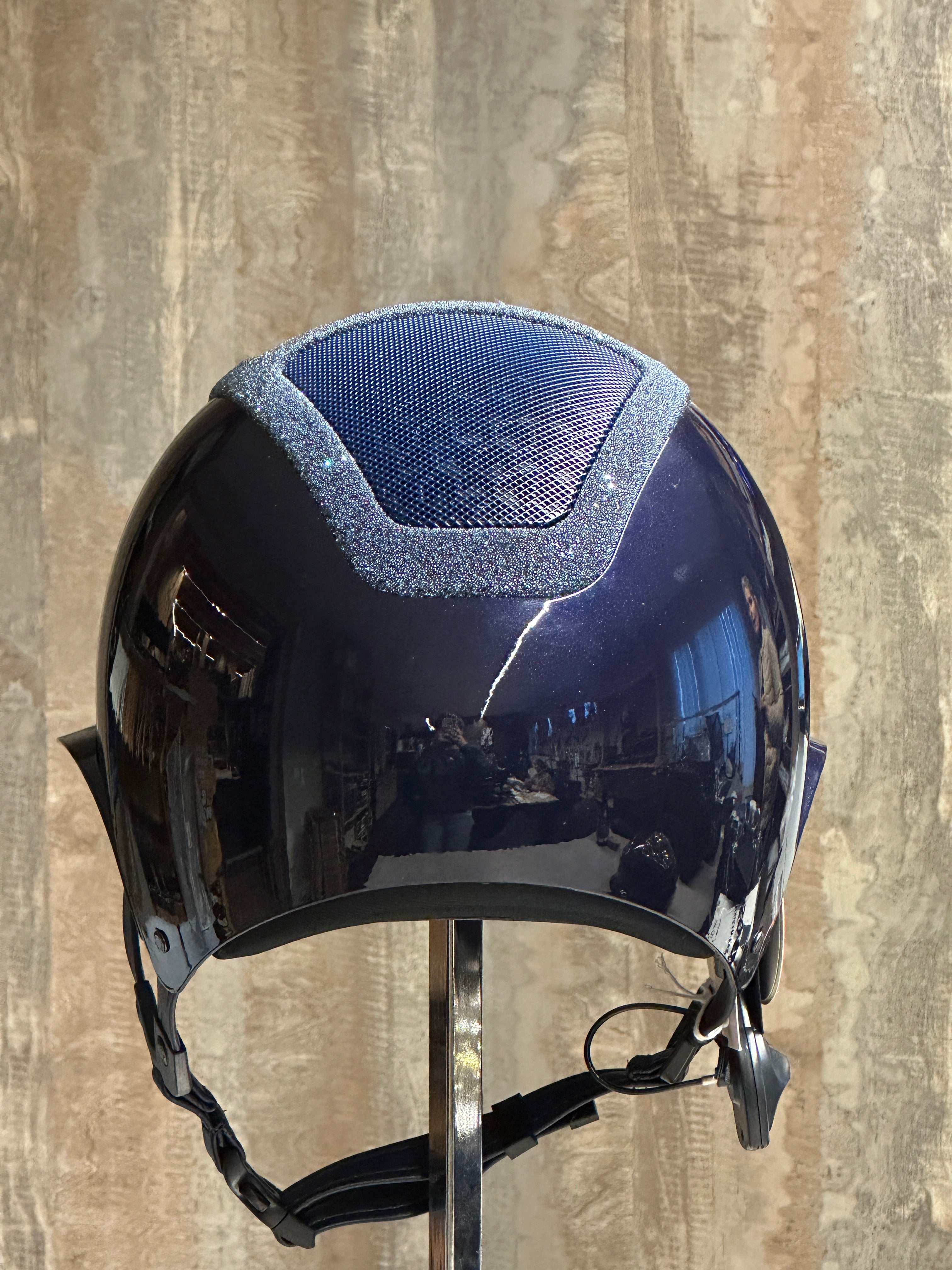 Lunettes de soleil Kask Star Lady Pure Shine, monture bleu marine à cristaux, chrome noir.