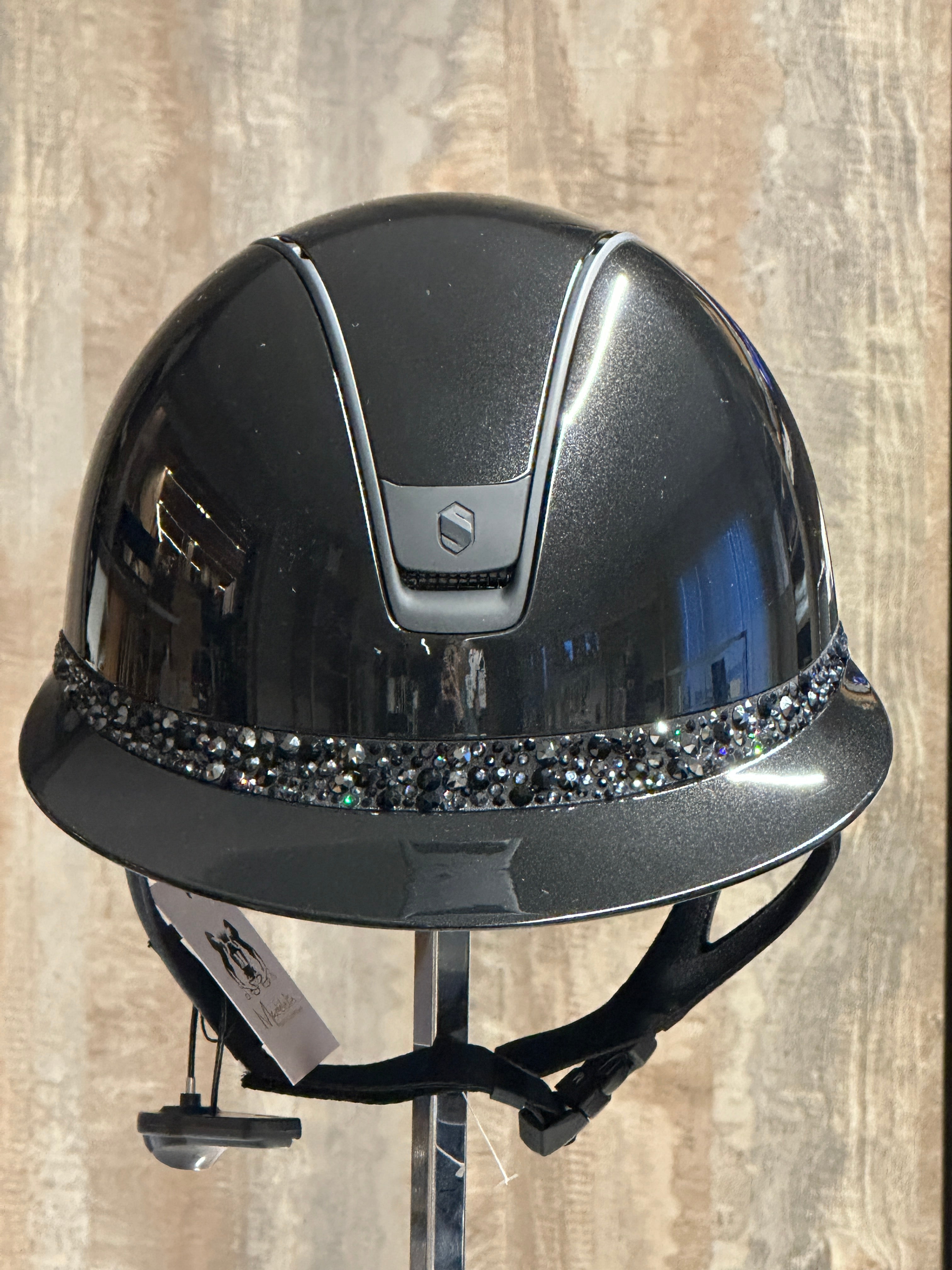 Bande frontale Samshield Noir brillant 2.0, garniture Glacier et Blason Noir mat