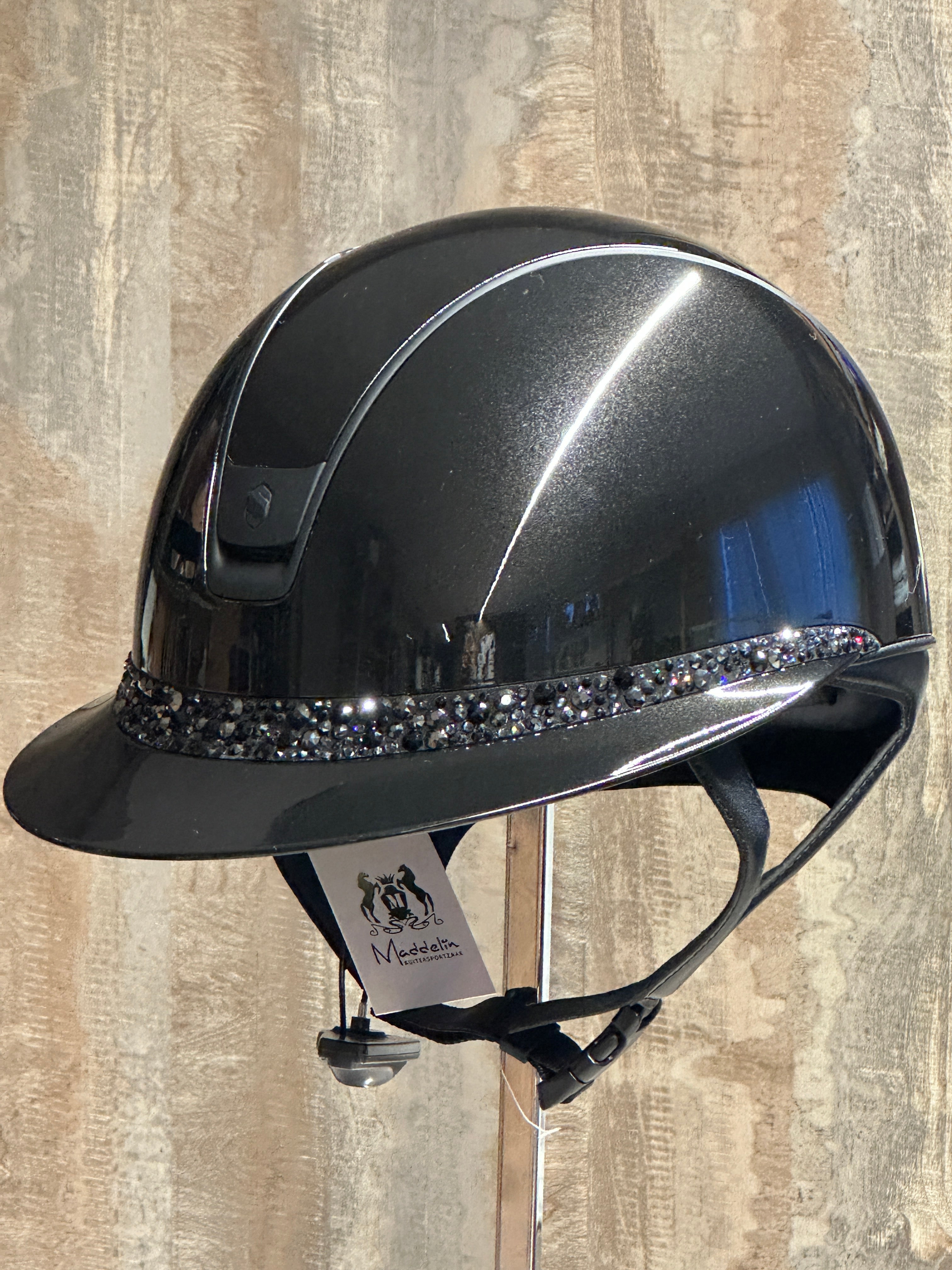 Bande frontale Samshield Noir brillant 2.0, garniture Glacier et Blason Noir mat