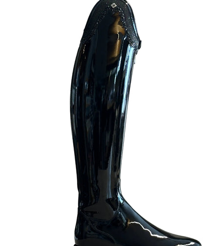 DeNiro Bellini 8 Patent Black G24 Rondine W/ Crystal Fabric GGL83 + Knee Comfort