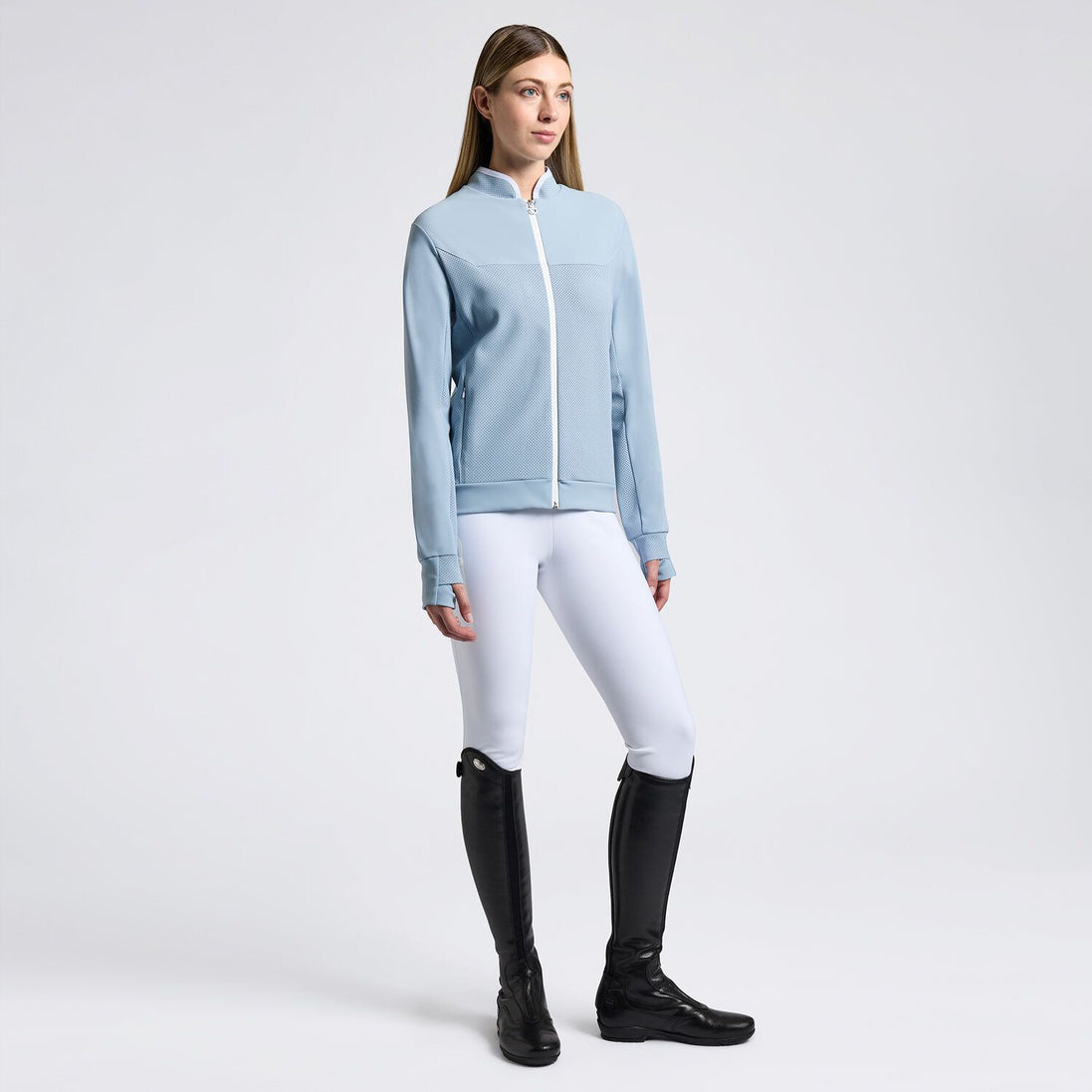 Cavalleria Toscana Women's Technical Crew Neck Sweatshirt with Zipper