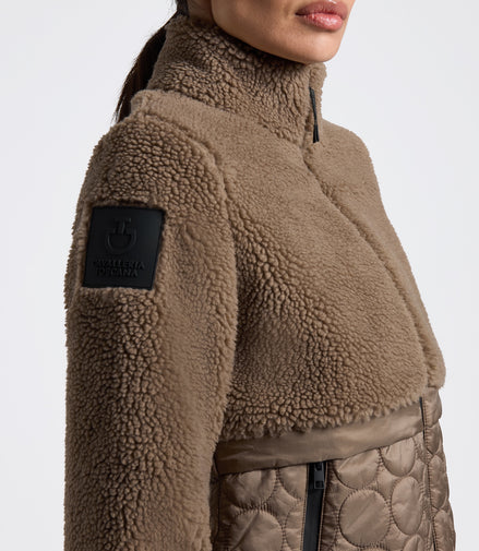 Cavalleria Toscana Teddy Bear Fleece + Nylon Zip Up Jacket Dames