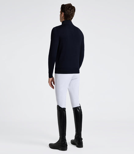 Cavalleria Toscana Heren Merino Half Zip Turtleneck Sweater