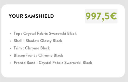 Samshield Miss Shield Glossy Crystal Fabric Black Chrome S54