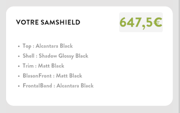 Samshield Glossy Black Alcantara Blazon & Trim Matt Black L59