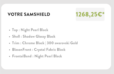 Samshield Glossy Night pearl Chrome Black 300 Swa Gold Blazon Crystal Fabric Black + Name M56