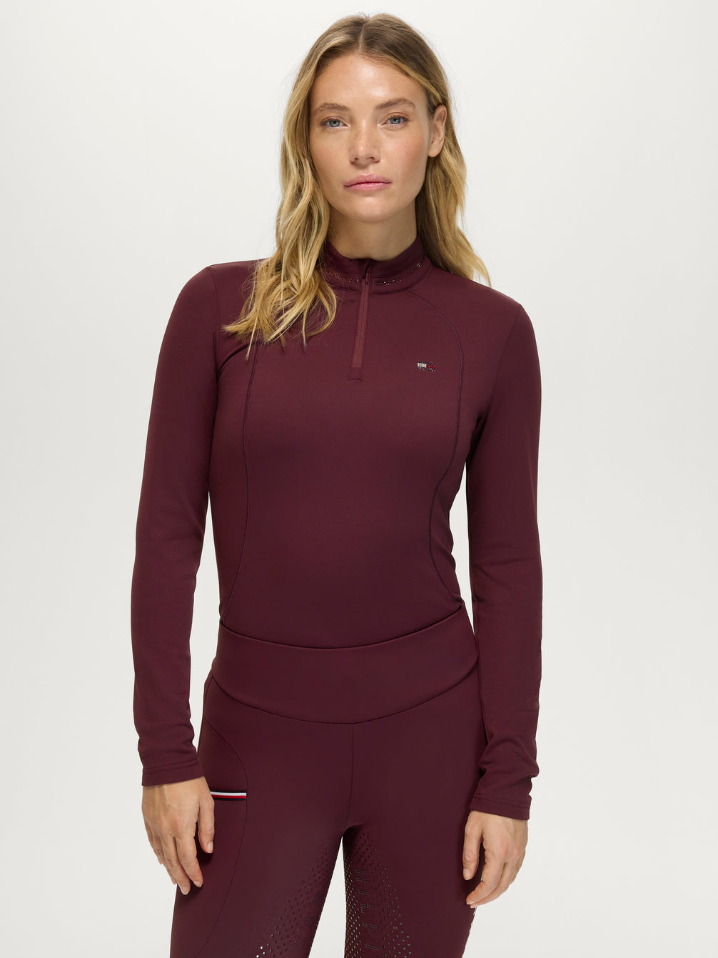 Tommy Hilfiger Cady 1/4 Zip Rhinestone Training Top Dames