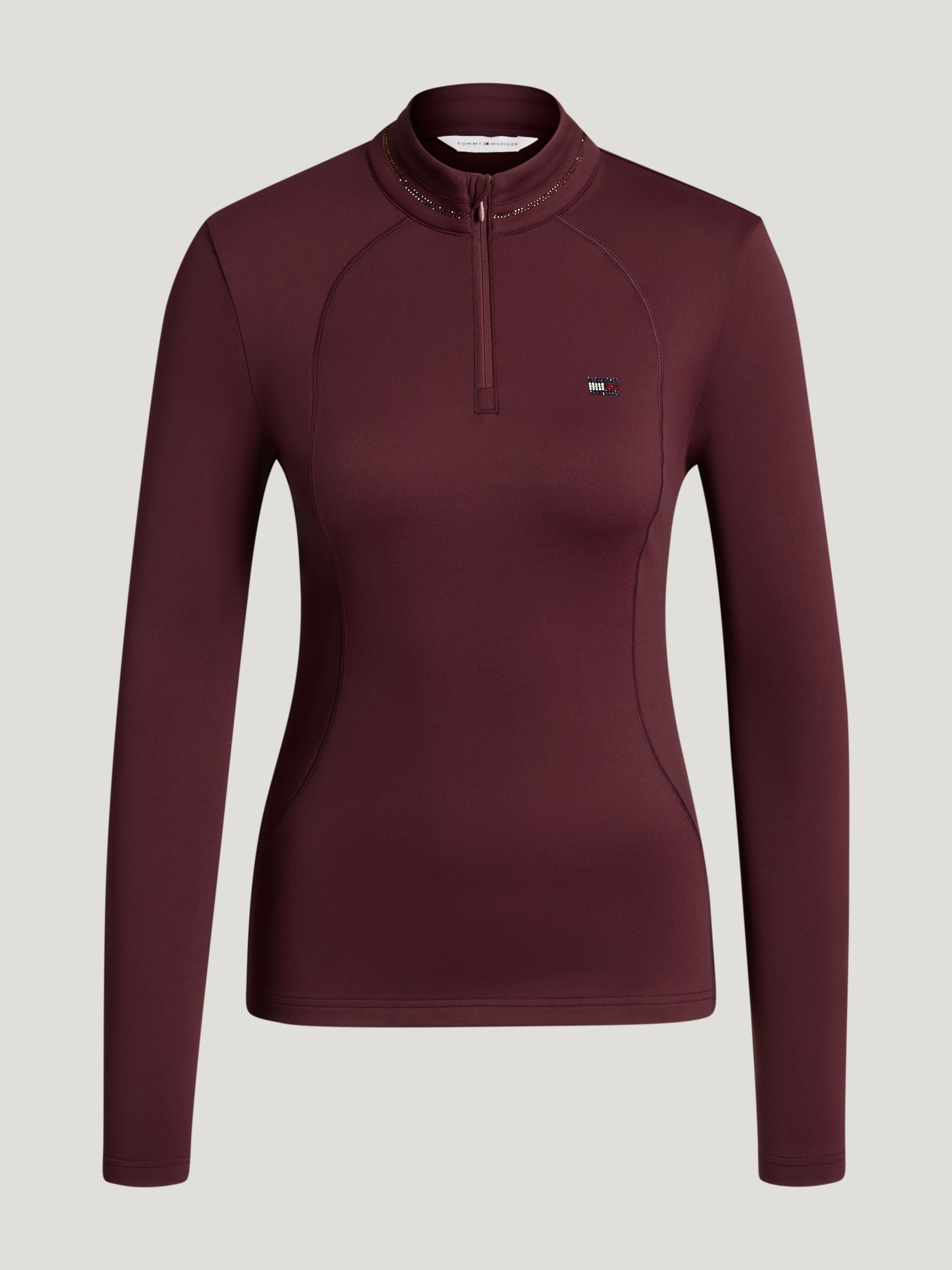 Tommy Hilfiger Cady 1/4 Zip Rhinestone Training Top Dames