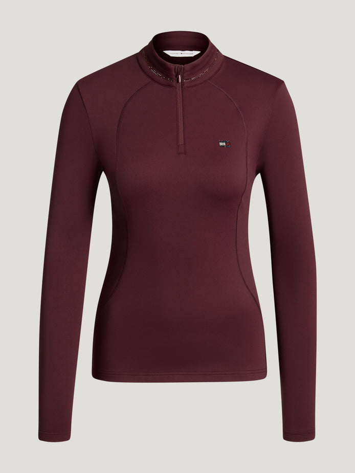 Tommy Hilfiger Cady 1/4 Zip Rhinestone Training Top Dames