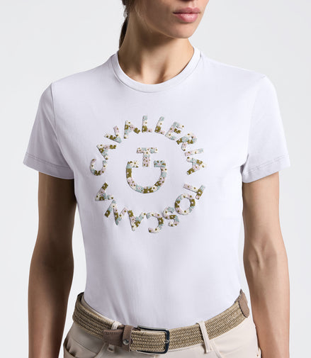 Cavalleria Toscana Dames Floral Embroidery T-Shirt
