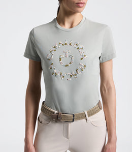 Cavalleria Toscana Dames Floral Embroidery T-Shirt
