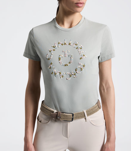 Cavalleria Toscana Dames Floral Embroidery T-Shirt