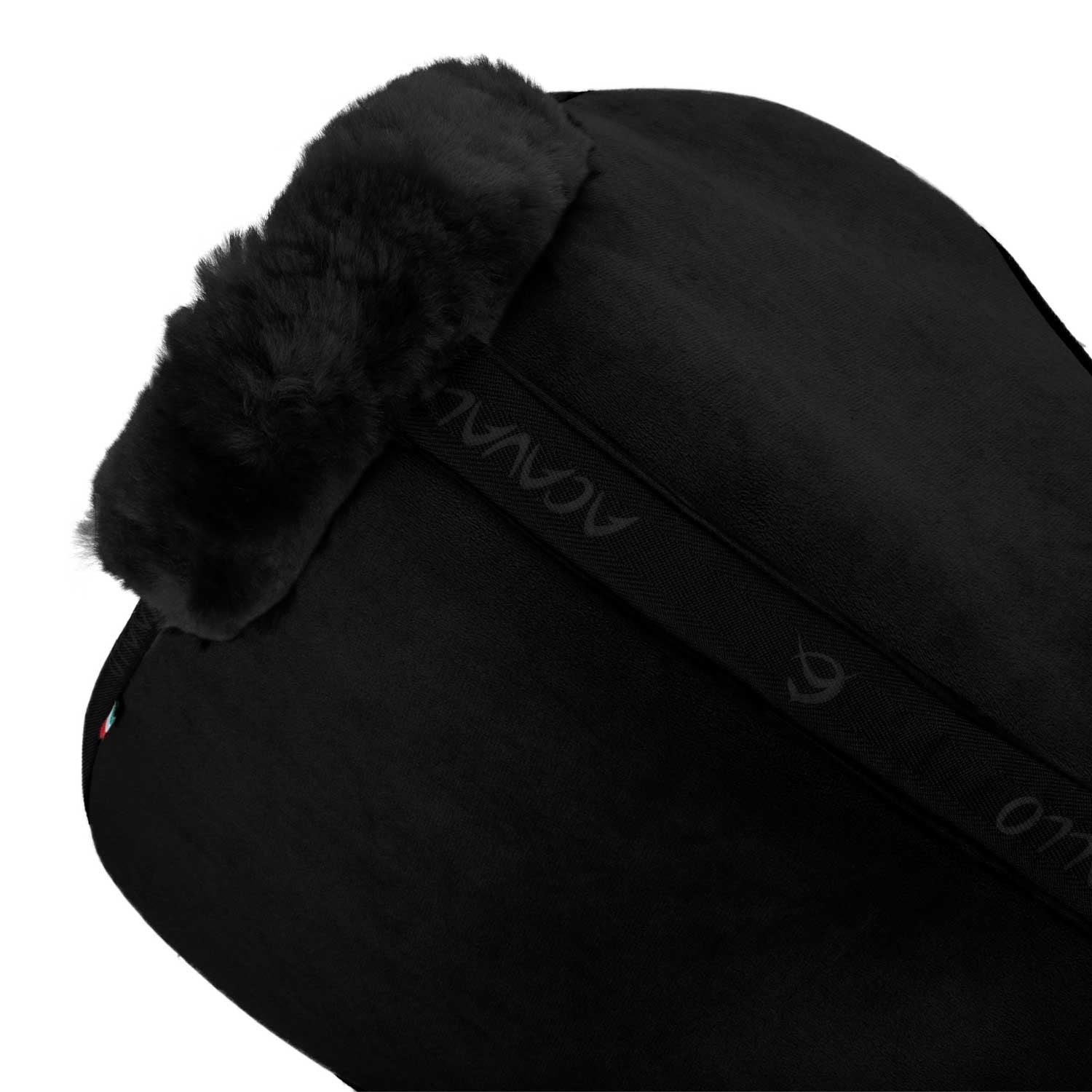 Acavallo Close Contact Half Pad met Memory Foam – Lamswol Zwart Zadelonderleggers - Maddelin Equestrian Acavallo