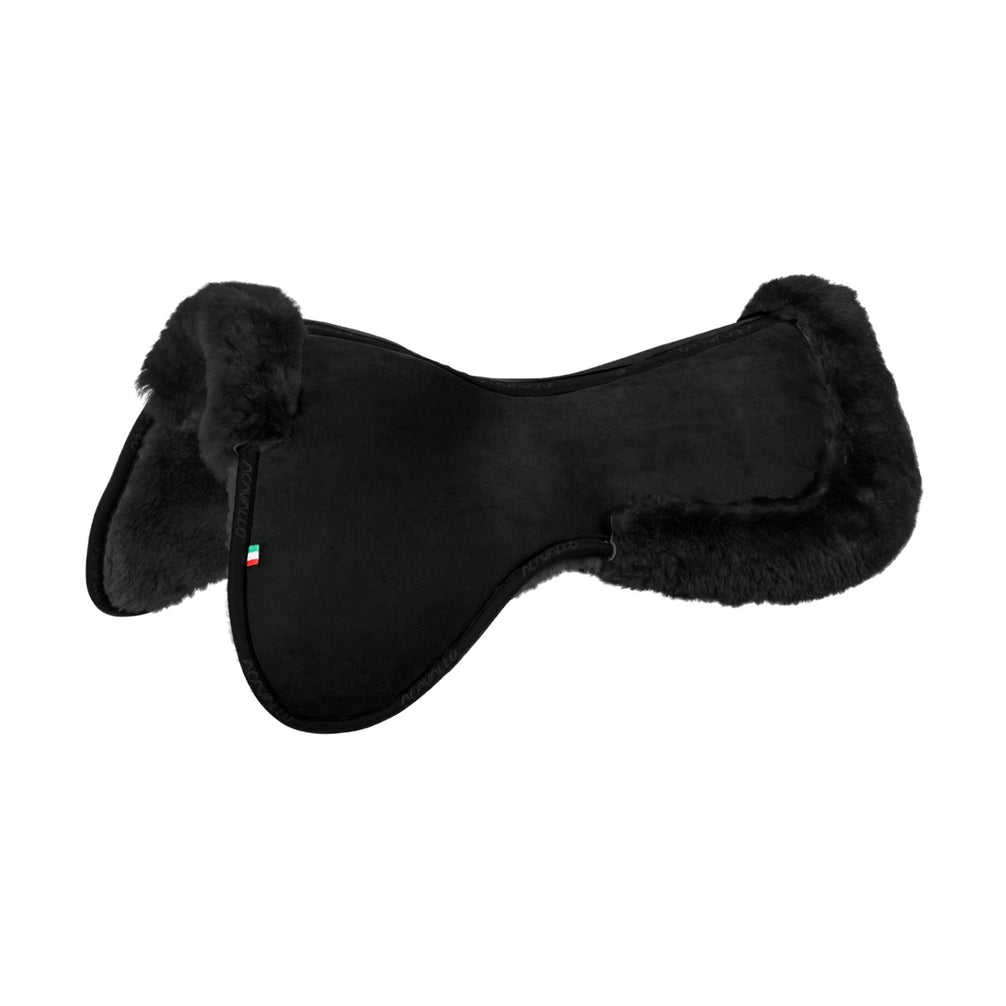 Acavallo Close Contact Half Pad met Memory Foam – Lamswol Zwart Zadelonderleggers - Maddelin Equestrian Acavallo