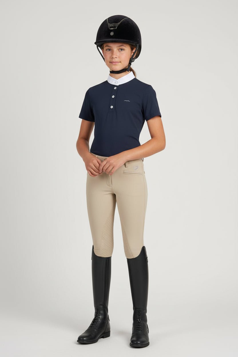 Animo Core Betta Navy Wedstrijdshirt Meisjes Wedstrijdshirts - Maddelin Equestrian Animo Italia