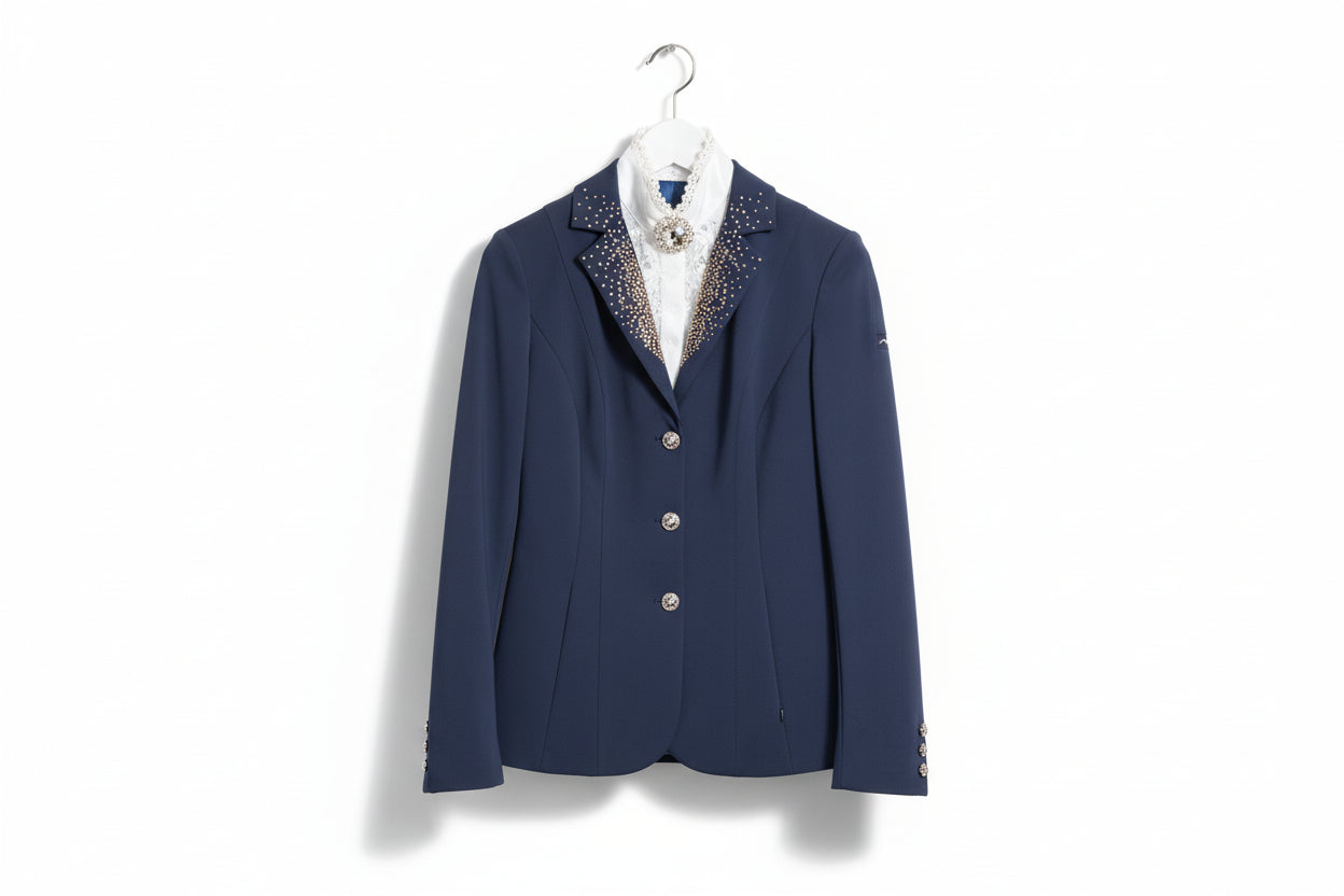 Animo Lud Stass Wedstrijd Jas Strass Knopen Custom Wedstrijdjassen - Maddelin Equestrian Animo Italia