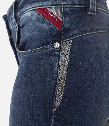 Animo Nelo Jeans Rijbroek Knie Grip Dames Dames Rijbroeken - Maddelin Equestrian Animo Italia