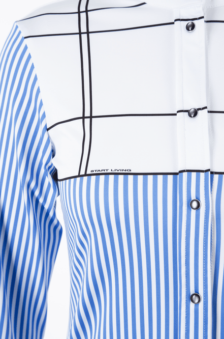 Animo Polynesia Wedstrijd Shirt Long Sleeves Light Blue Wedstrijdshirts - Maddelin Equestrian Animo Italia