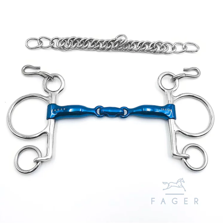 Fager Baby Pelham Dubbel Gebroken Titanium Bit - HENRY - 14mm