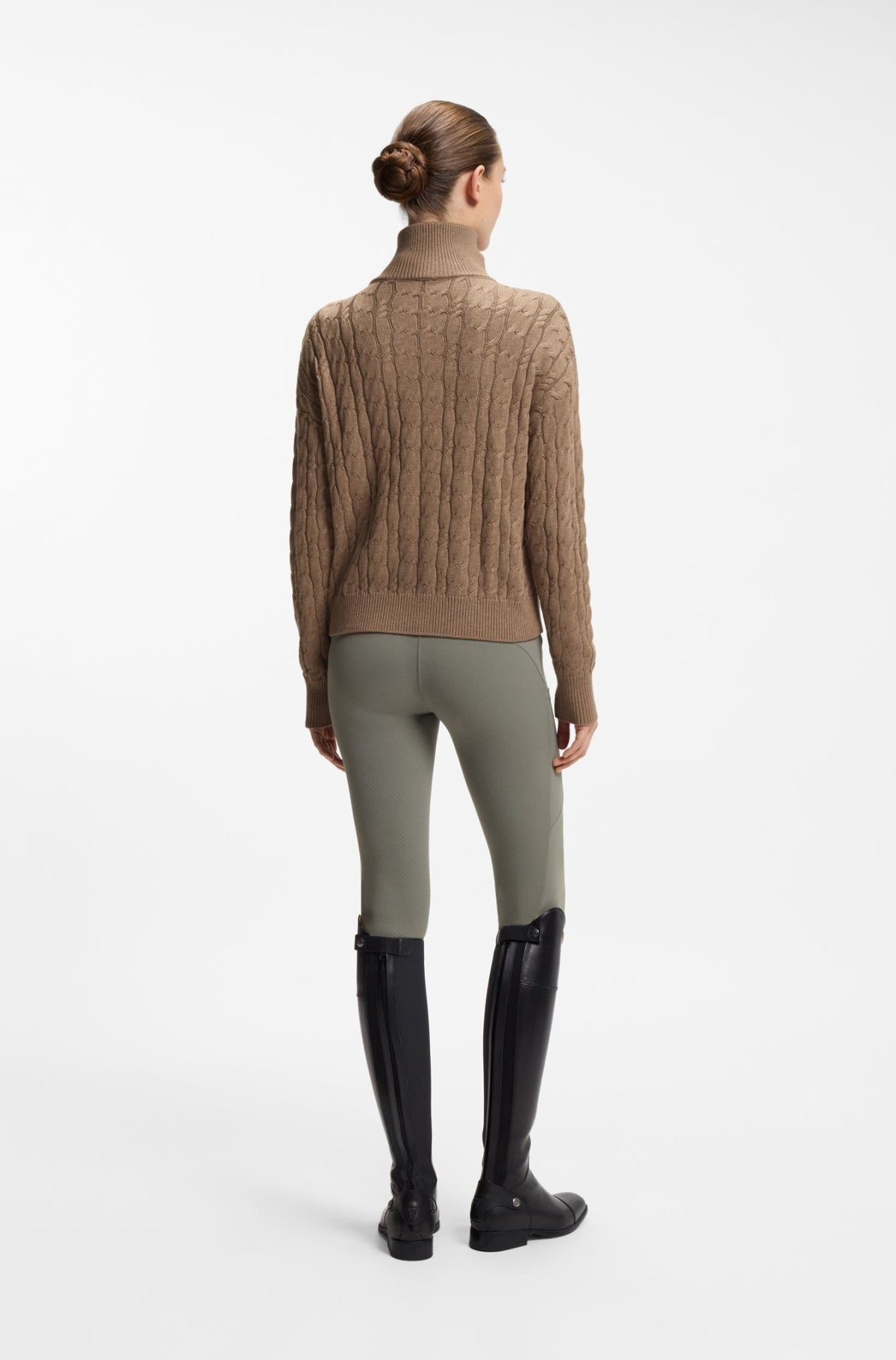 Boss Equestrian Ella Knit Zip Troyer Dames - Walnut