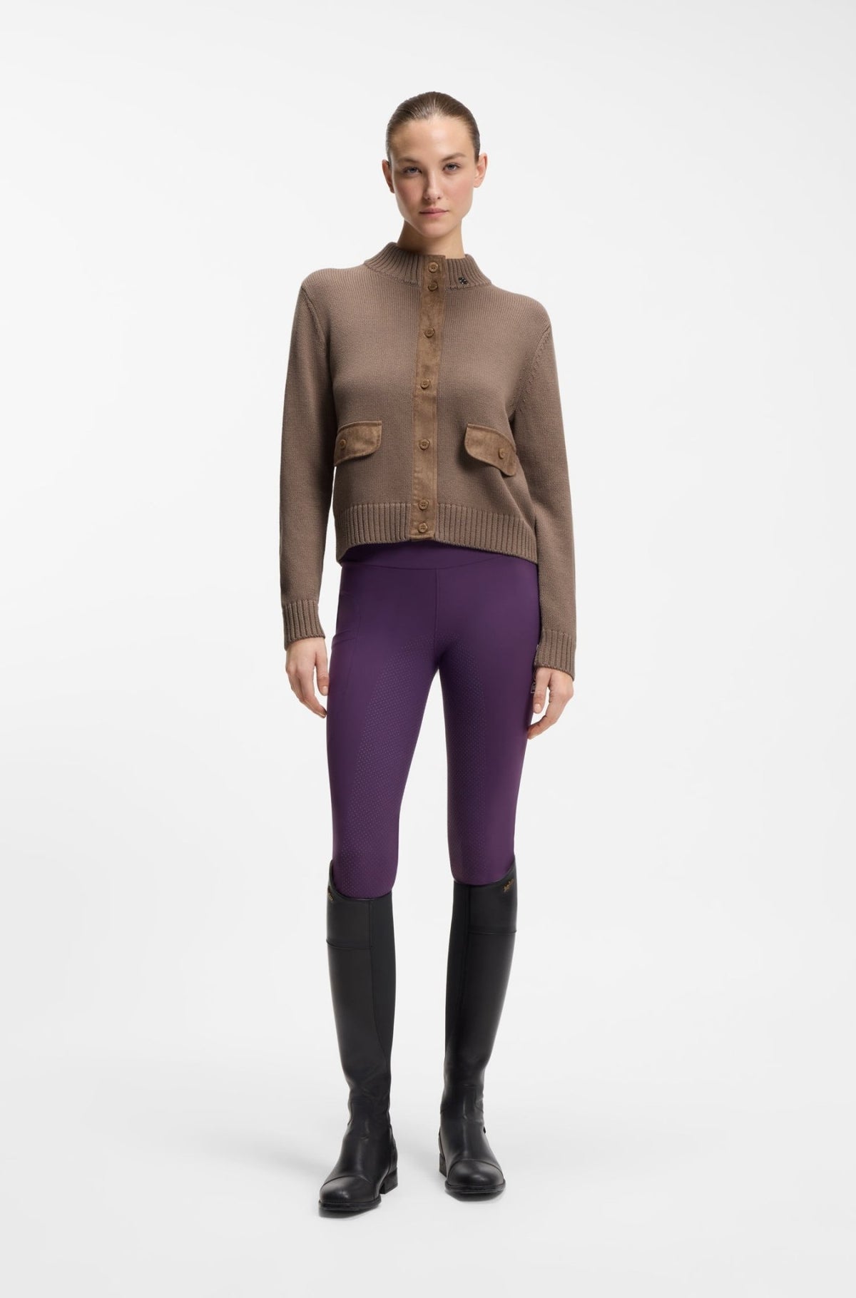 Boss Equestrian Elony Knitwear Cardigan Vest Dames Walnut