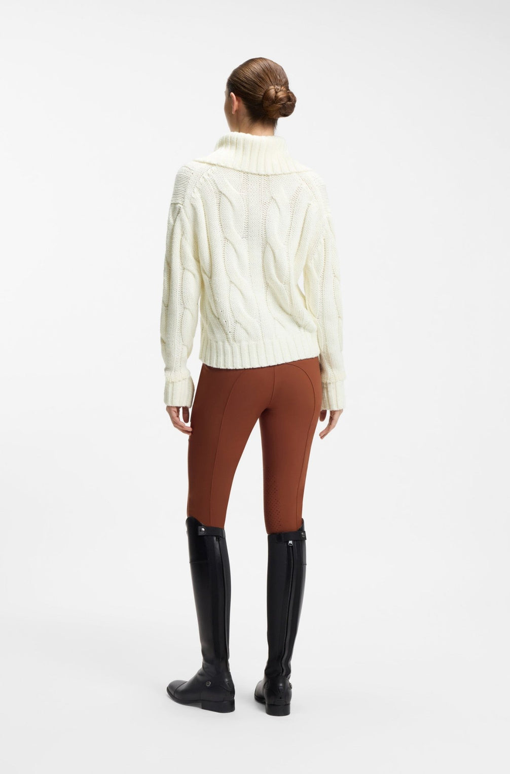 Boss Equestrian Eve Heavy Knit Troyer Dames Soft Cream