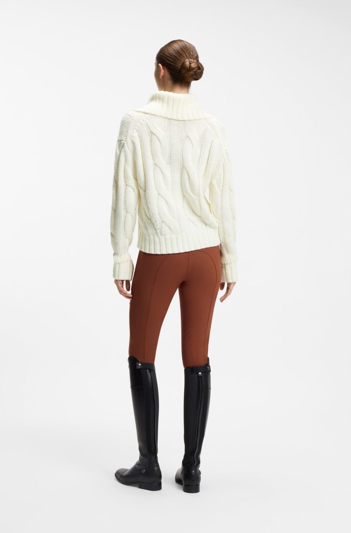 Boss Equestrian Eve Heavy Knit Troyer Dames Soft Cream